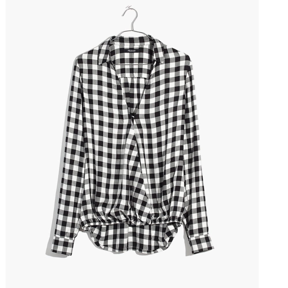 Madewell Wrap-Front Shirt in Buffalo Check - Picture 2 of 8